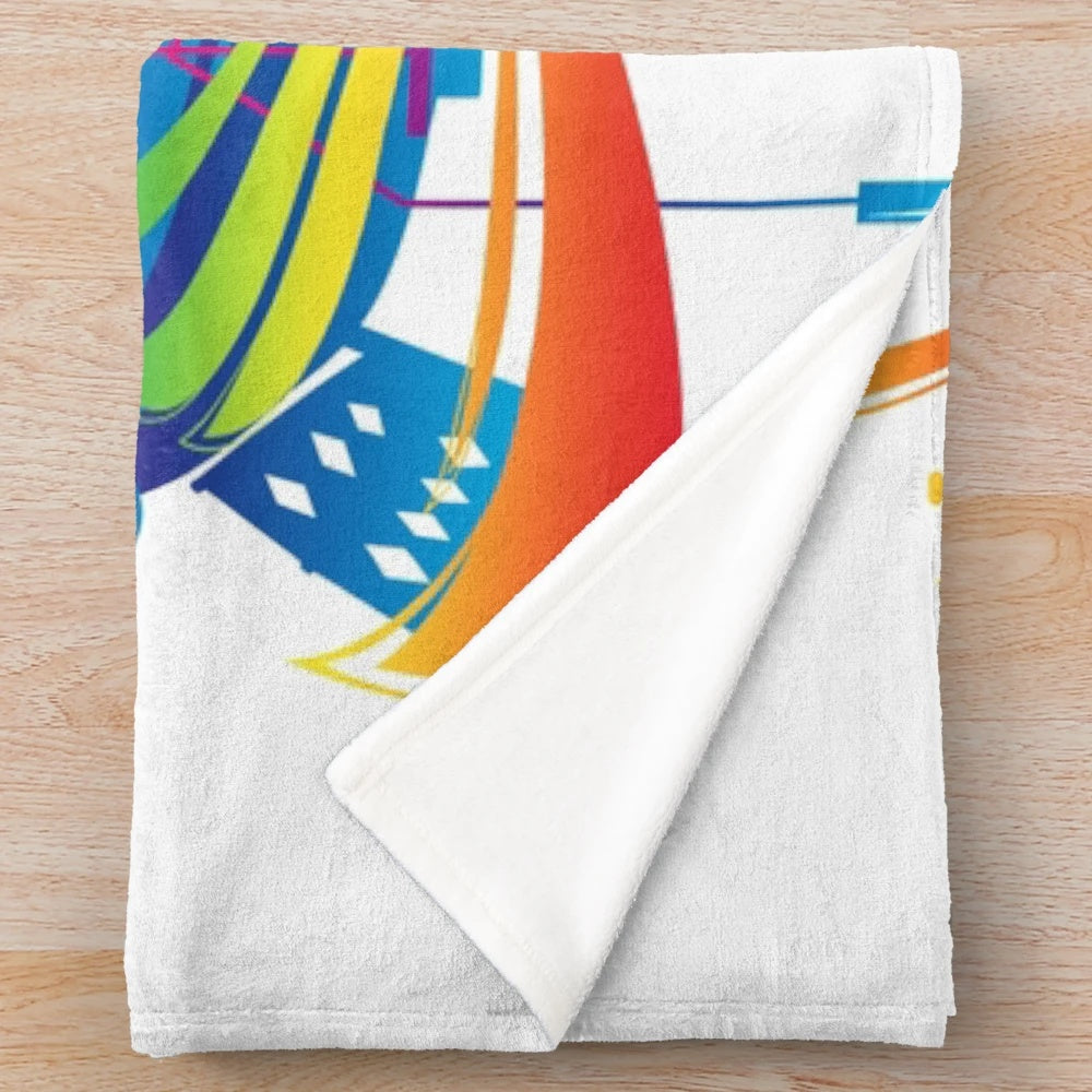 Sailing ship plush blanket with cosmic, starry design