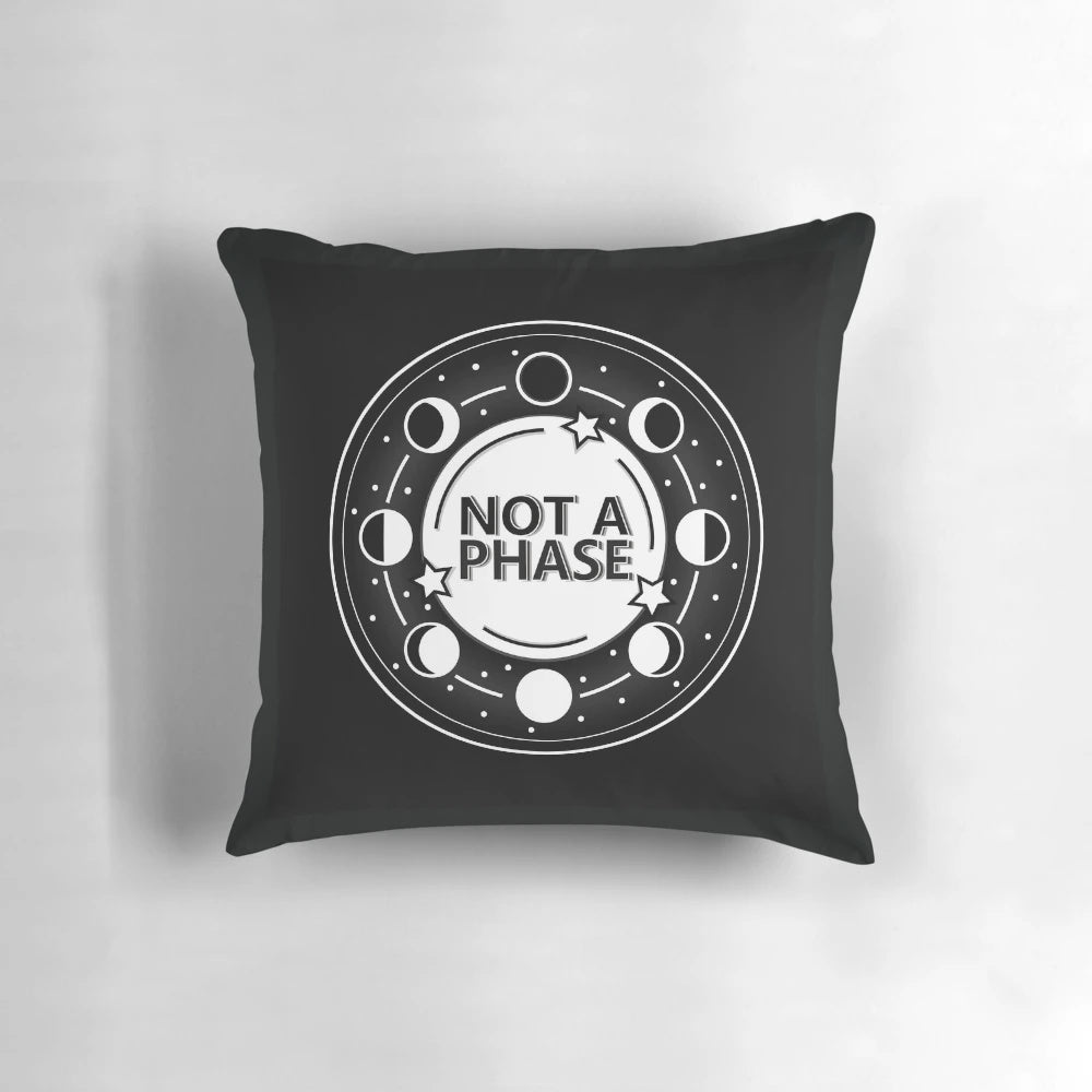 Soft, decorative pillow featuring a moon phase design for astrology and witch-themed home decor
