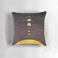 Solar system throw pillow with planets Mercury, Venus, Earth, Mars, Jupiter, Saturn, Uranus, and Neptune
