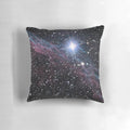 Space galaxy pillow with stars, planets, and nebulae in a cosmic design