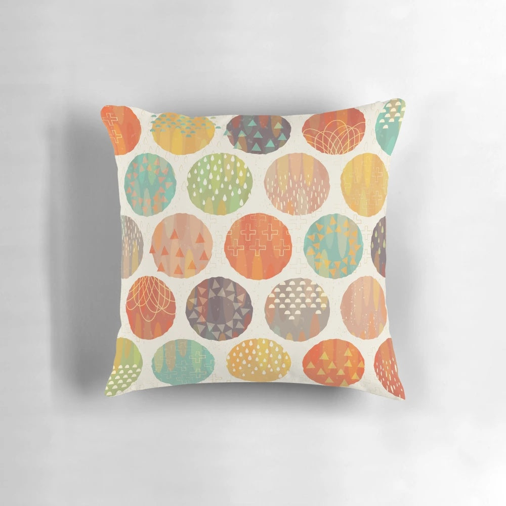 Celestial space pillow with geometric solar system design