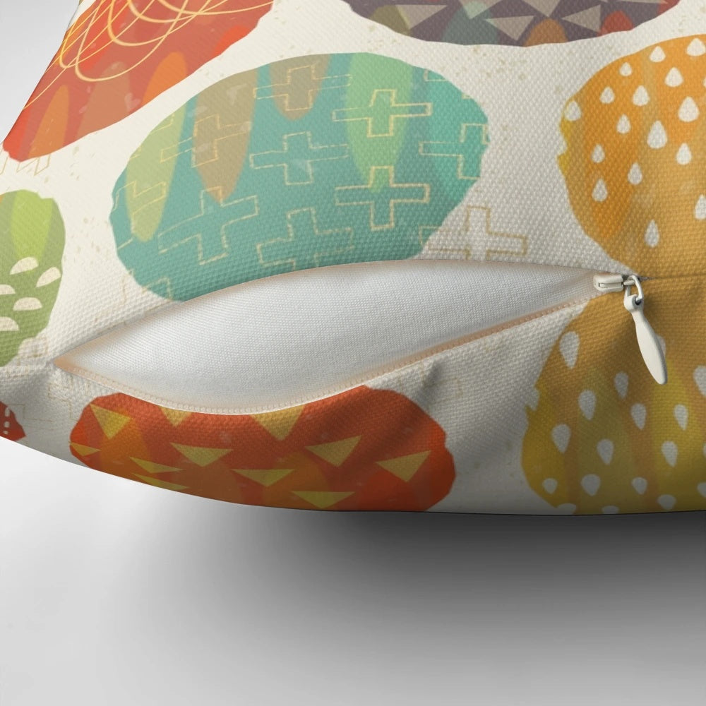 Celestial space pillow with geometric solar system design