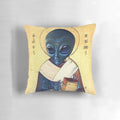 Saint Alien Pillow - Unique Celestial Decor for Sci-Fi Enthusiasts