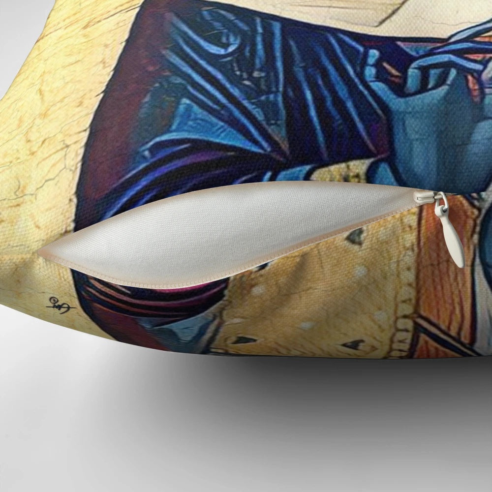 Saint Alien Pillow - Unique Celestial Decor for Sci-Fi Enthusiasts