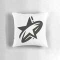Plush black and white star-patterned pillow for a cozy, galaxy-inspired bedroom