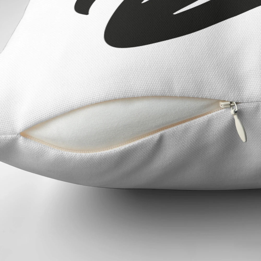Plush black and white star-patterned pillow for a cozy, galaxy-inspired bedroom