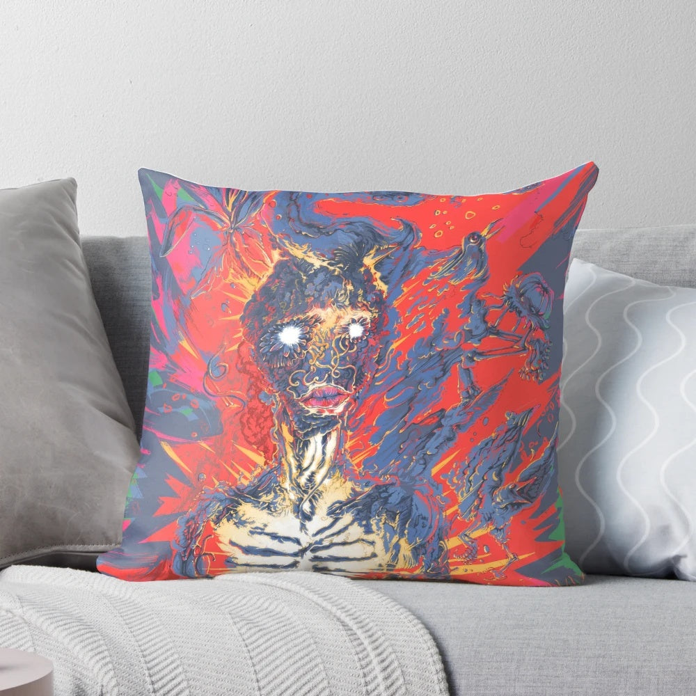 Vibrant 'Star is Born' pillow featuring a cosmic, starry design for contemporary space-inspired home decor