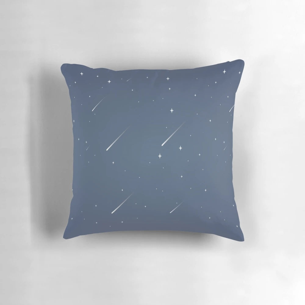 A decorative pillow featuring a starry night sky design, inspired by the Star Wars galaxy.