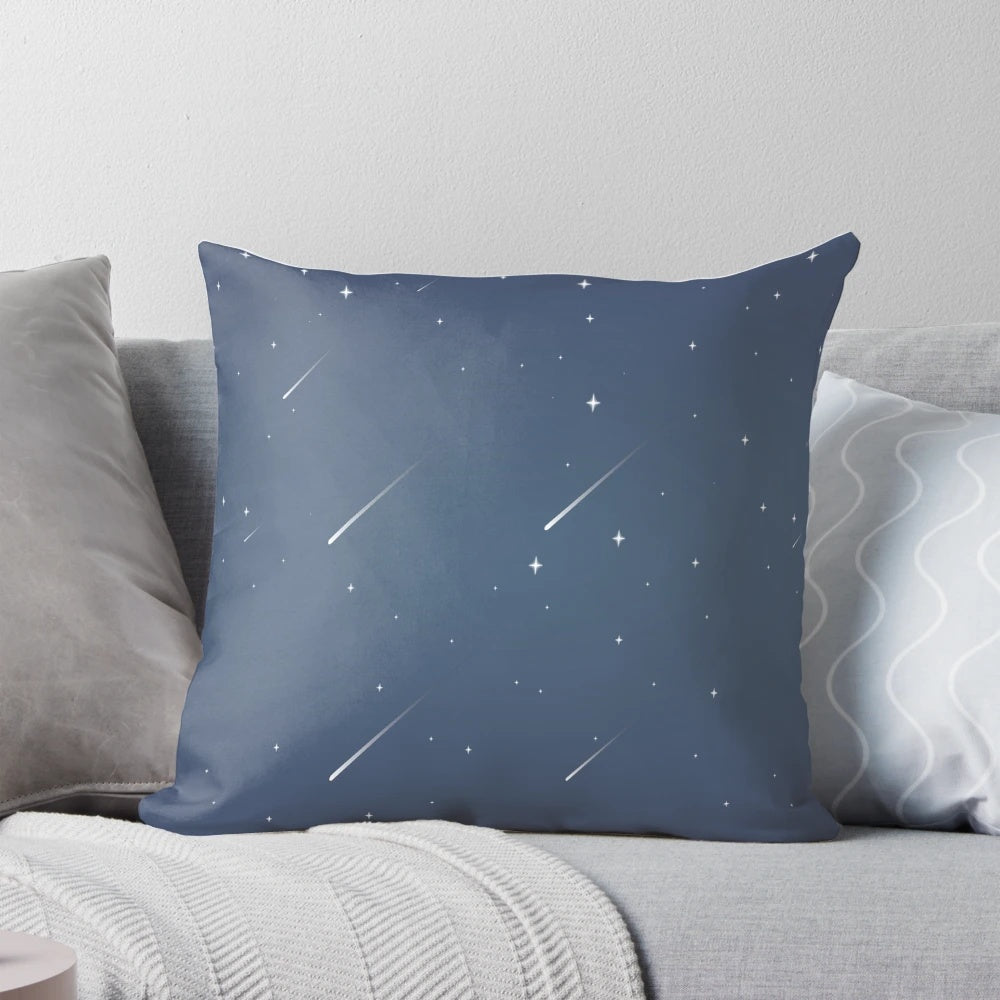 A decorative pillow featuring a starry night sky design, inspired by the Star Wars galaxy.