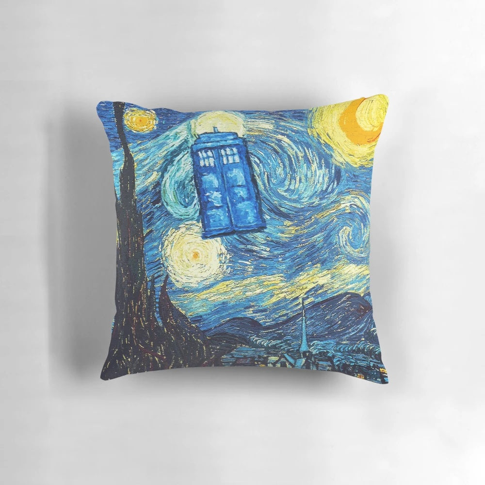 Starry night sky pillow featuring a galaxy of stars