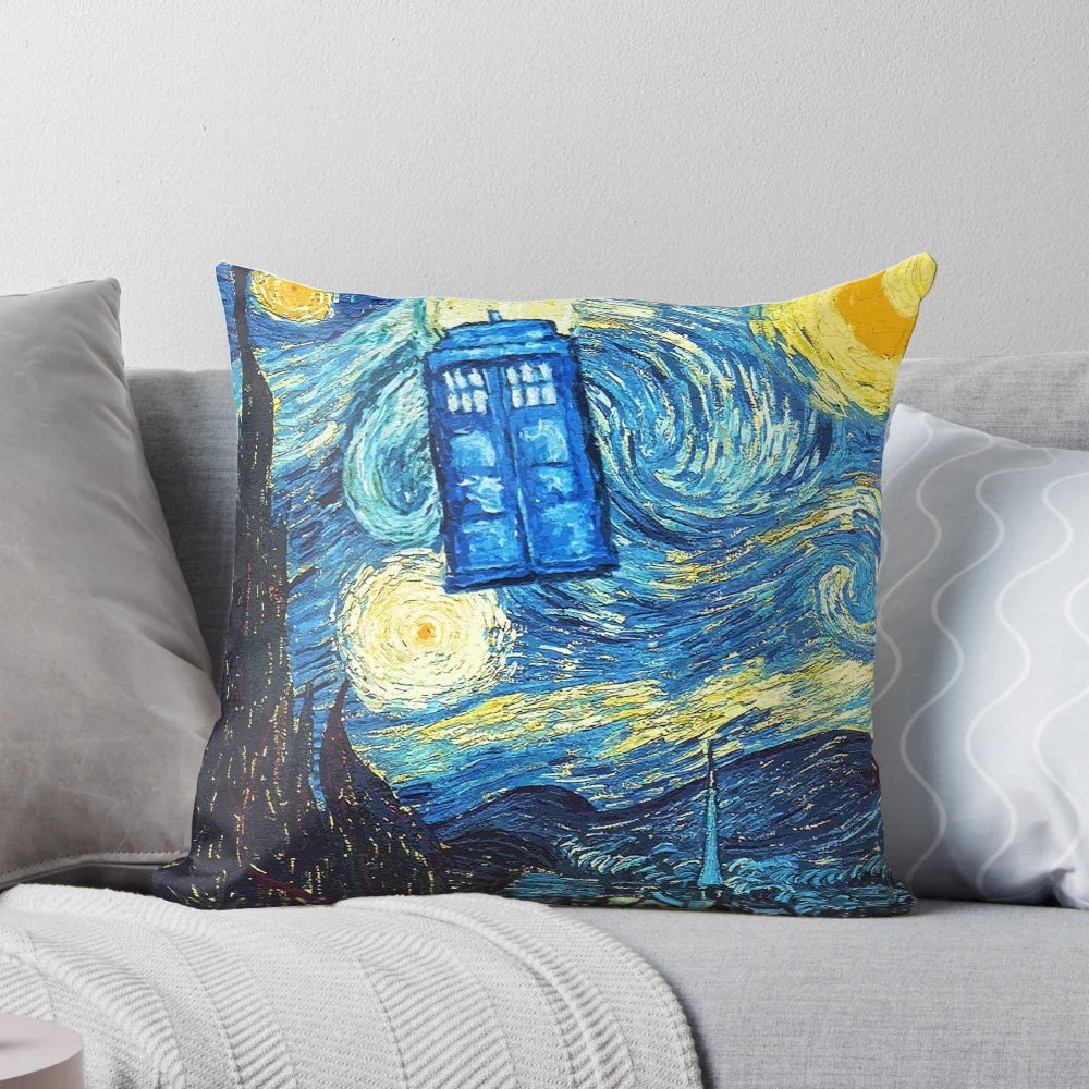 Starry night sky pillow featuring a galaxy of stars