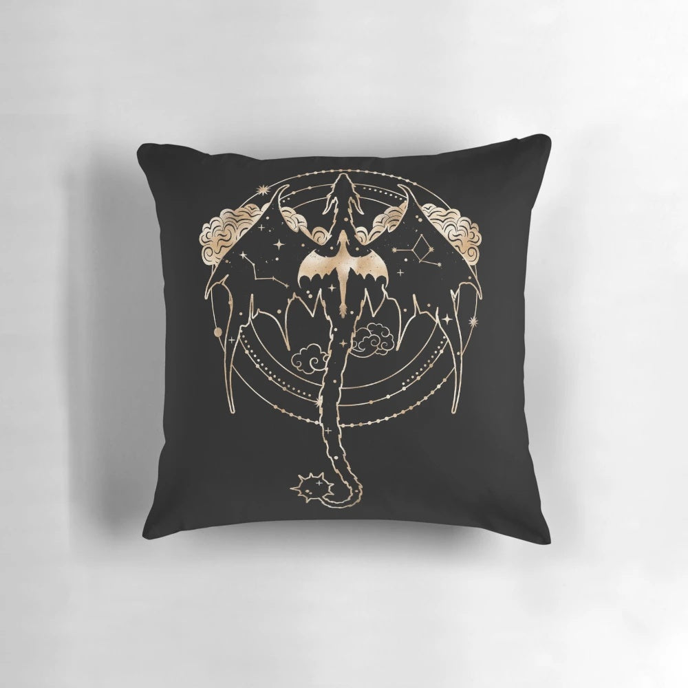 Officially licensed fantasy book-inspired pillow featuring the characters and world of Celestial Tairn and Andarna's Fourth Wing.
