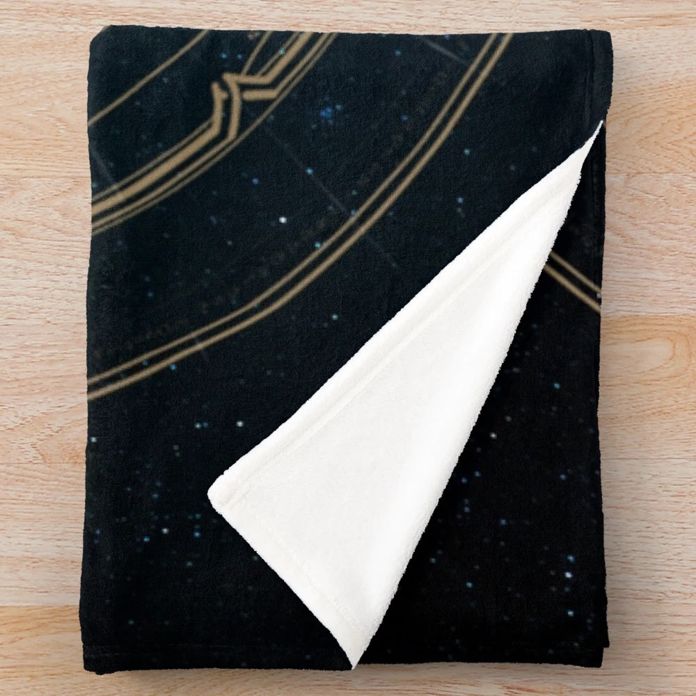 Magical clock plush blanket with Genshin Impact inspired celestial design