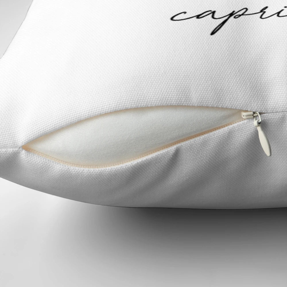 Decorative throw pillow featuring a wildflower constellation design in zodiac star sign colors