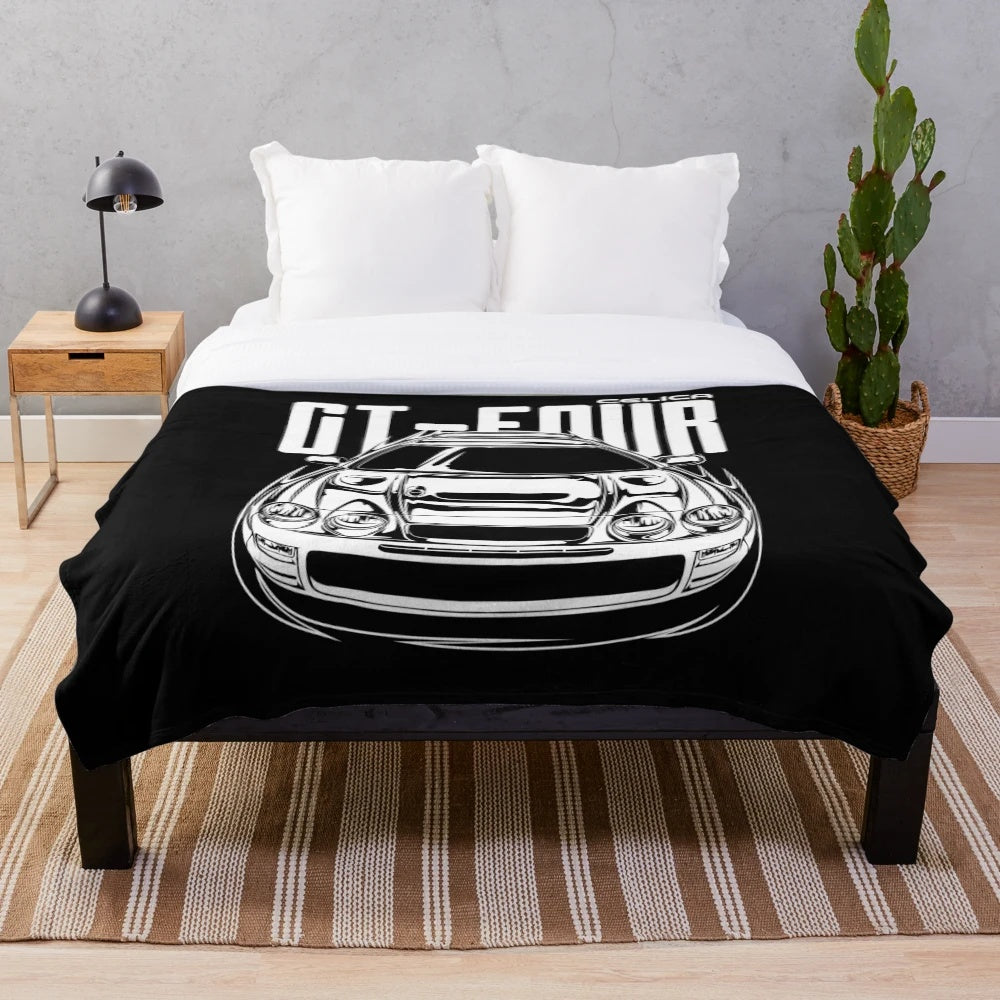 Plush blanket featuring a Celica GT-Four sports car design