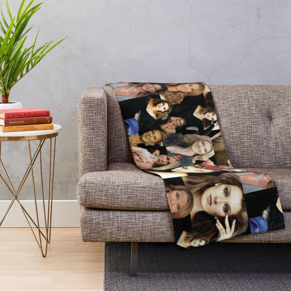 Celine Dion-inspired collage plush blanket