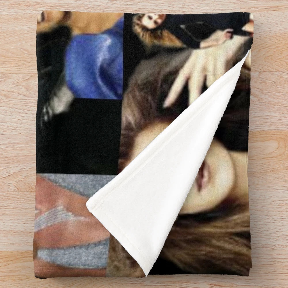 Celine Dion-inspired collage plush blanket