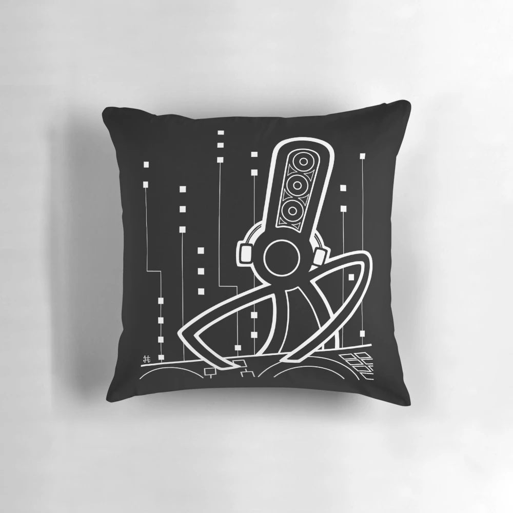 DJ BGooD Pillow featuring a modern, Celtic-inspired design
