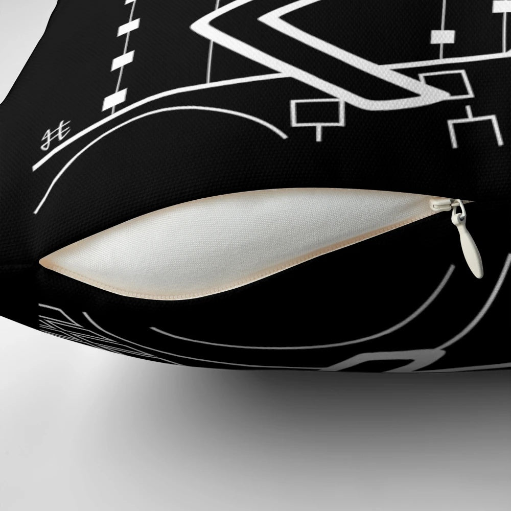 DJ BGooD Pillow featuring a modern, Celtic-inspired design
