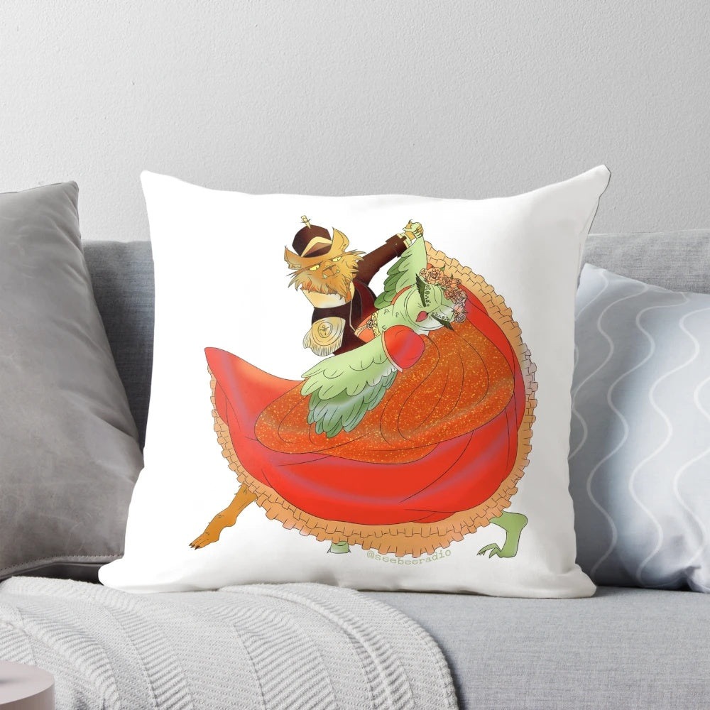 The Ceremonymaster Dance Pillow featuring characters from Dimension20's A Court of Fey and Flowers