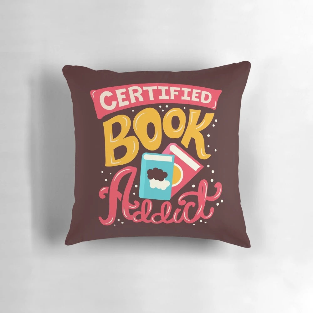 Certified Book Lover Pillow - Soft Pillow with Book-Themed Lettering