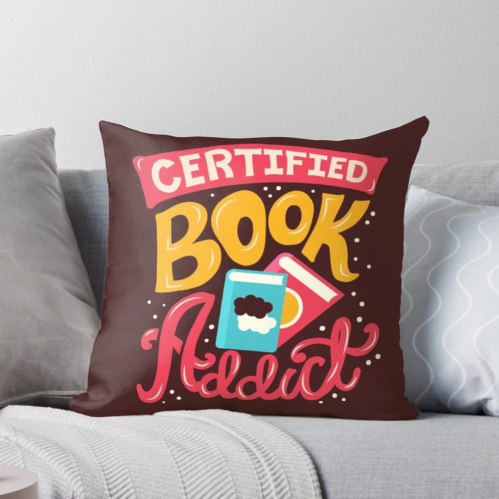 Certified Book Lover Pillow - Soft Pillow with Book-Themed Lettering