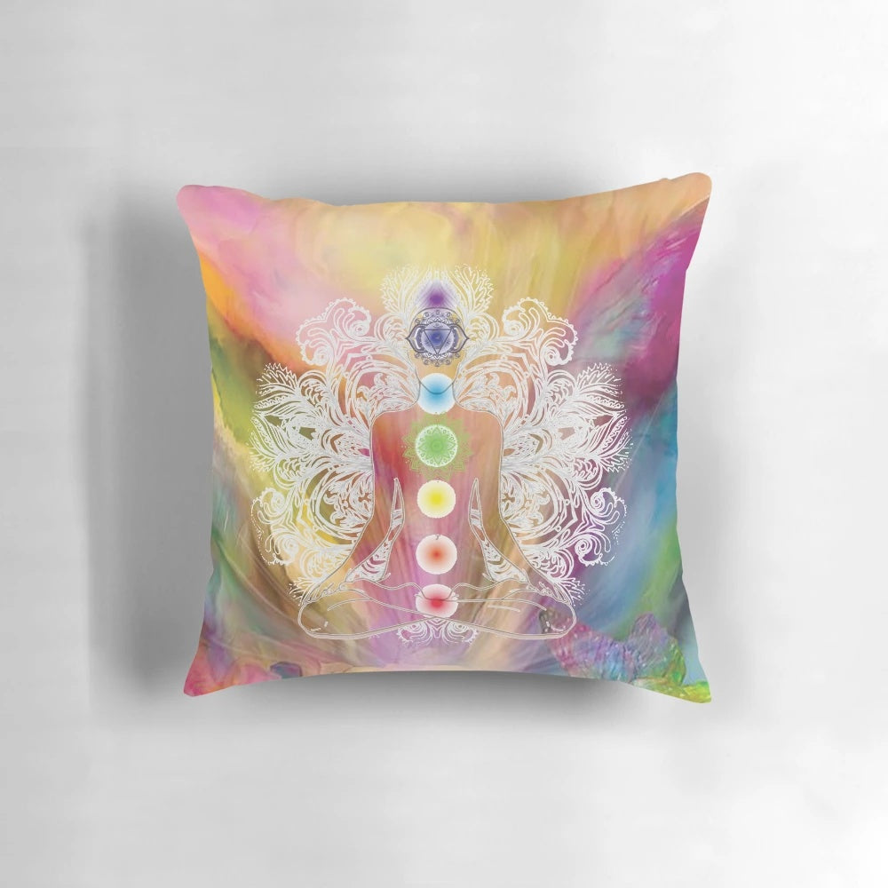 Chakra Balance Pillow for Spiritual Meditation and Yoga Practice