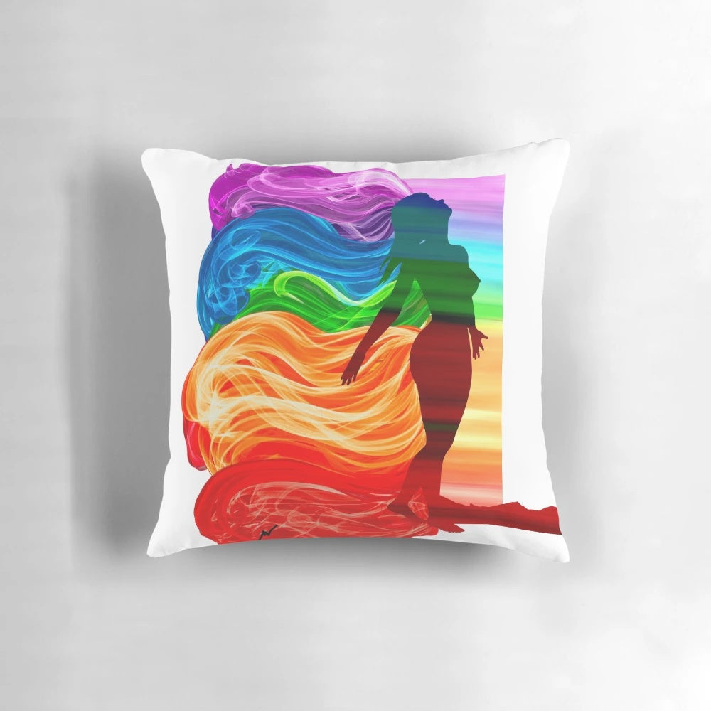 Chakra Meditation Pillow with Vibrant Colors and Spiritual Symbols