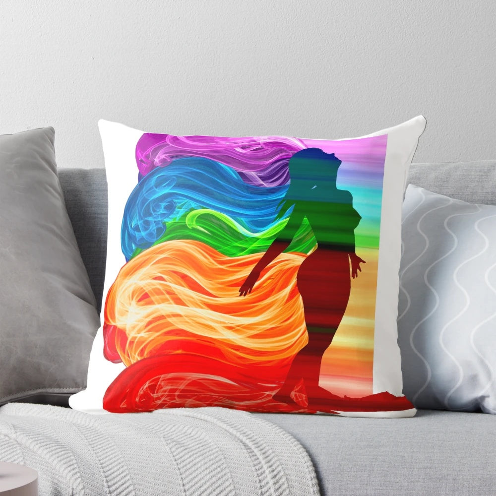 Chakra Meditation Pillow with Vibrant Colors and Spiritual Symbols