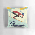 Chamonix ski poster featuring Mont Blanc and the French Alps, perfect for skiers and mountain enthusiasts