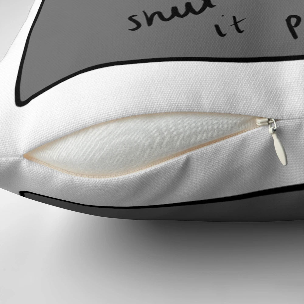 Chanice pillow with text "Your mouth is moving a lot like a RAT