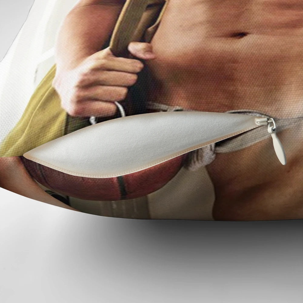 Channing Tatum shirtless pillow featuring the actor's muscular physique