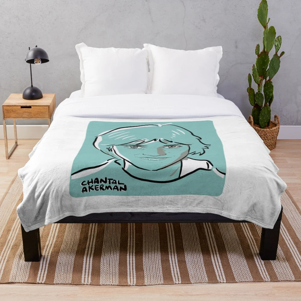 Chantal Akerman-inspired plush blanket for movie lovers