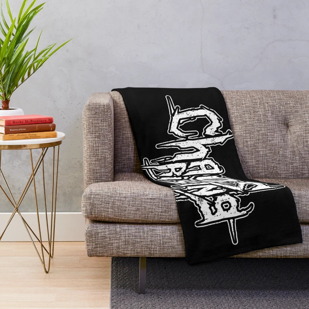 Chaos Rising Inspired Plush Blanket featuring a metal music logo