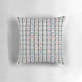 Charcoal-colored decorative throw pillow featuring a pattern of traditional mahjong tiles