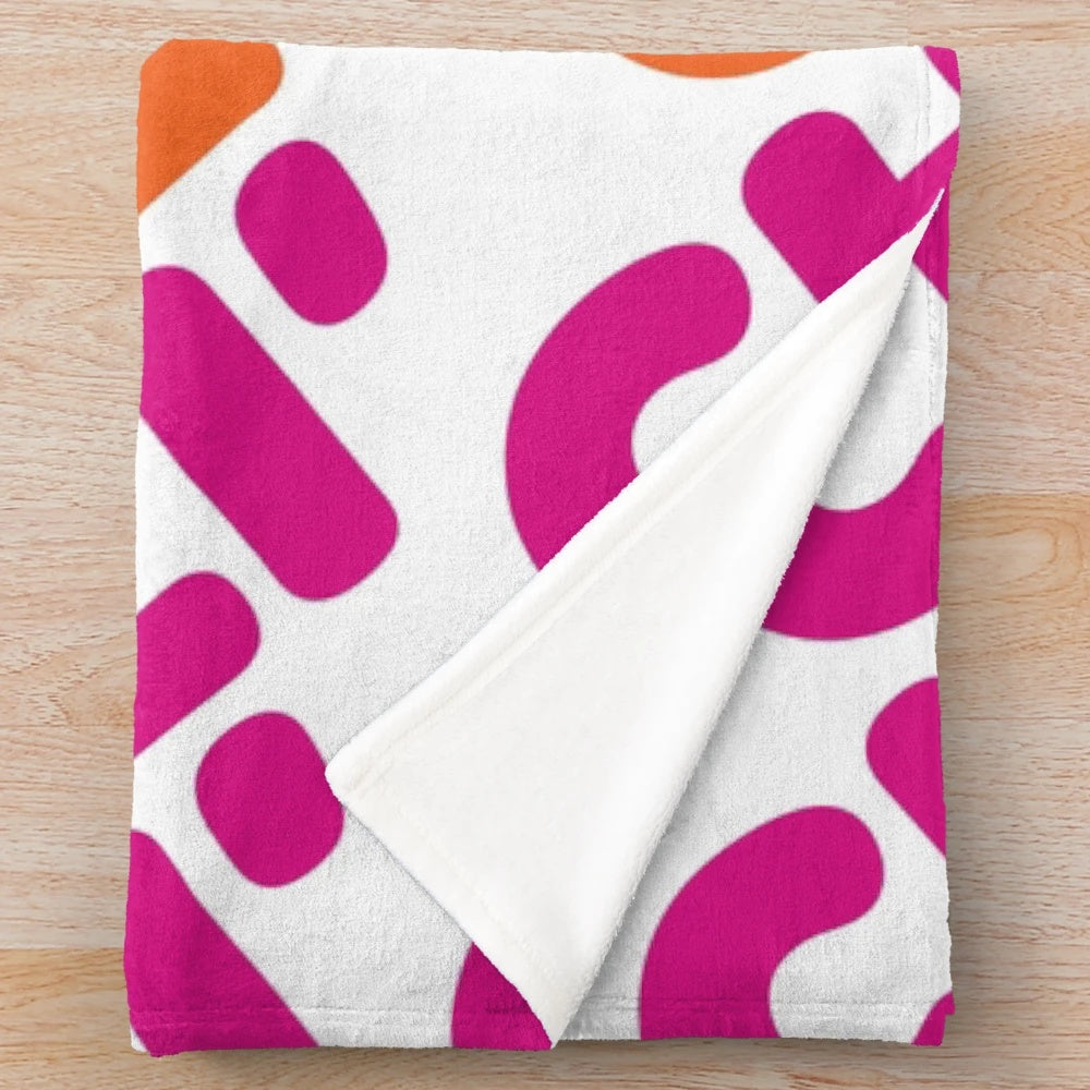 Cozy plush blanket featuring Charli Dunkin-inspired design