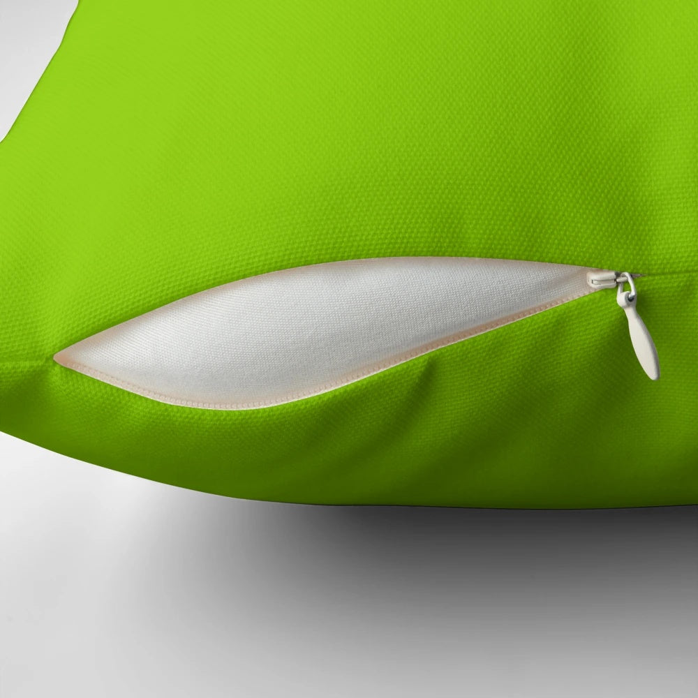 Charli XCX 'Brat' inspired aesthetic pillow with a vibrant green and pink design