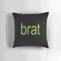Green Pillow featuring the album cover art for Charli XCX's 'Brat