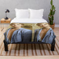 Charlize Theron inspired plush blanket with a vintage Hollywood actress design