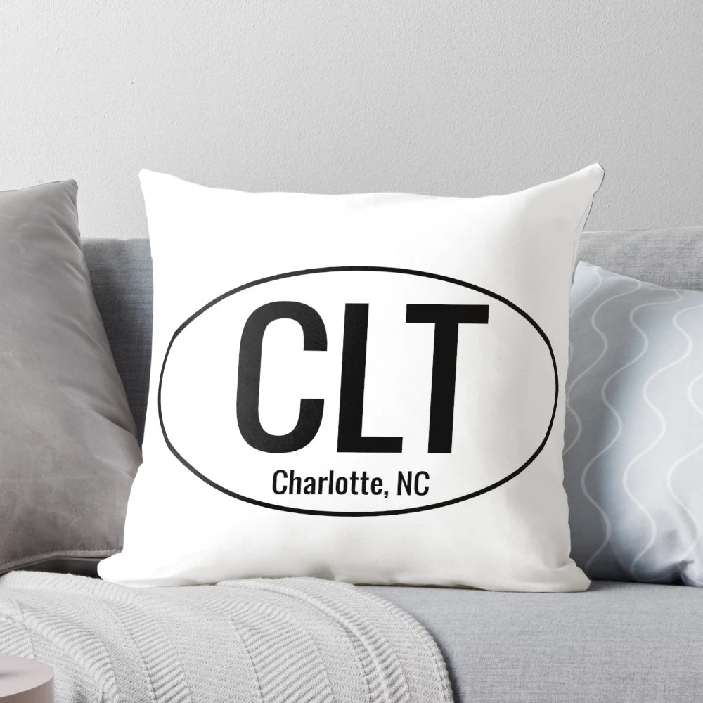 Charlotte, North Carolina (CLT) Location Sticker Pillow