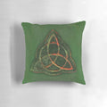 Charmed-inspired triquetra design pillow in green