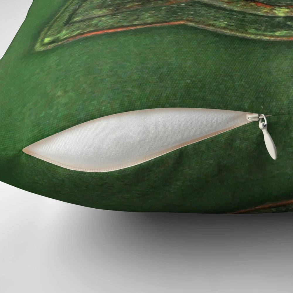 Charmed-inspired triquetra design pillow in green