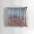 A vibrant autumn woodland scene with a family of badgers, perfect for nature and wildlife lovers.