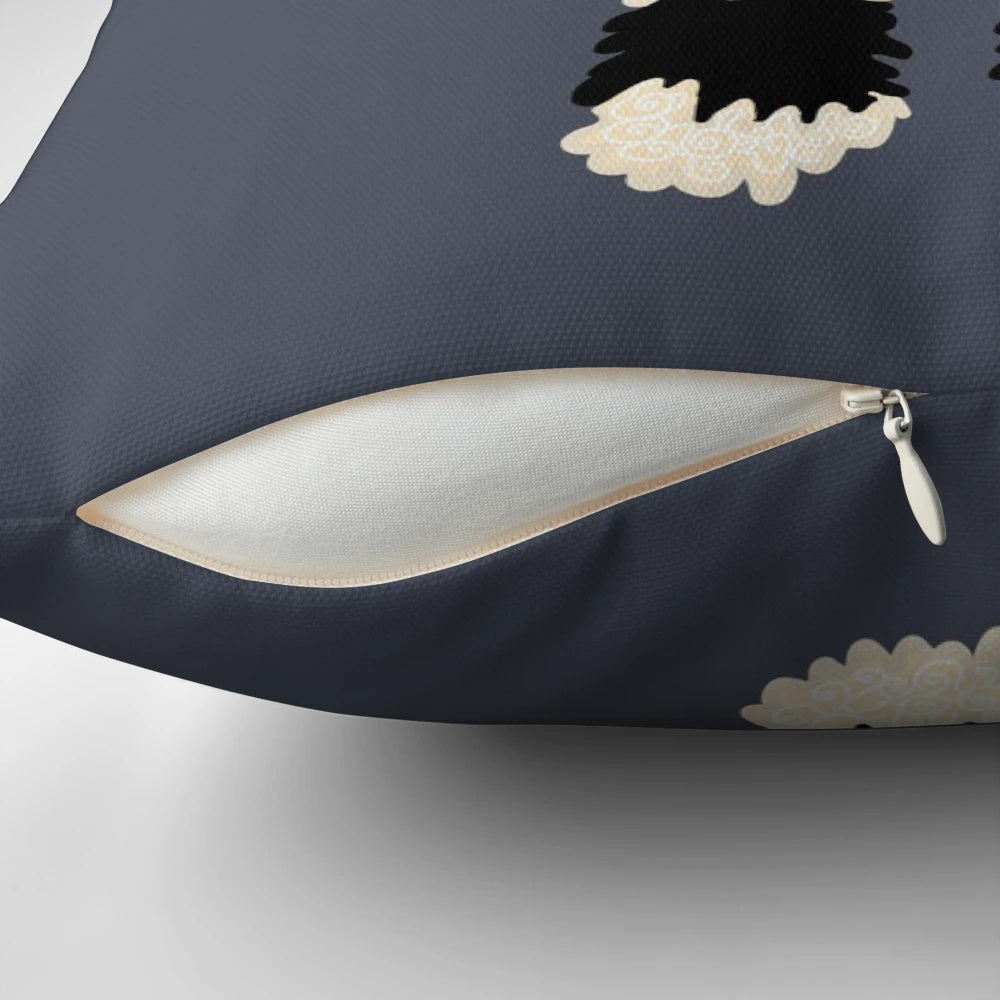 Soft and fluffy black nose valais sheep design on a decorative pillow