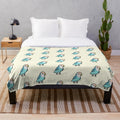 Blue peach-faced lovebird plush blanket