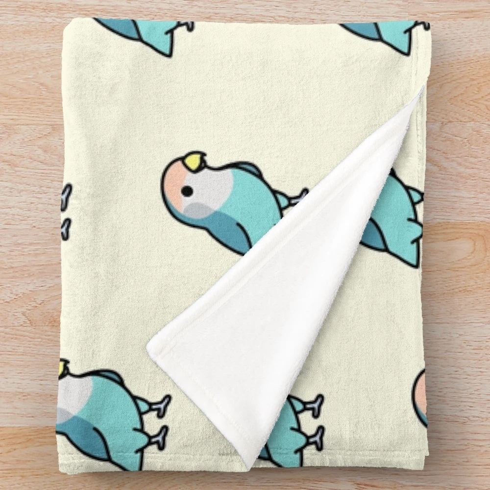 Blue peach-faced lovebird plush blanket