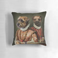 A whimsical portrait of a border terrier dog dressed in holly and ivy, a delightful piece of border terrier dog art.