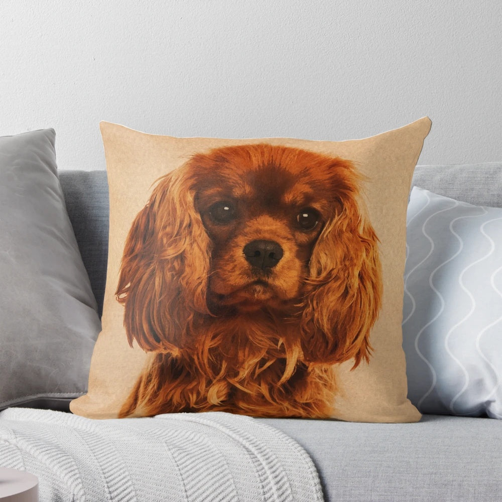 Watercolor painting of a Cavalier King Charles Spaniel dog