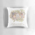 Cozy pillow featuring artwork inspired by the quintessential British countryside of Brambly Hedge