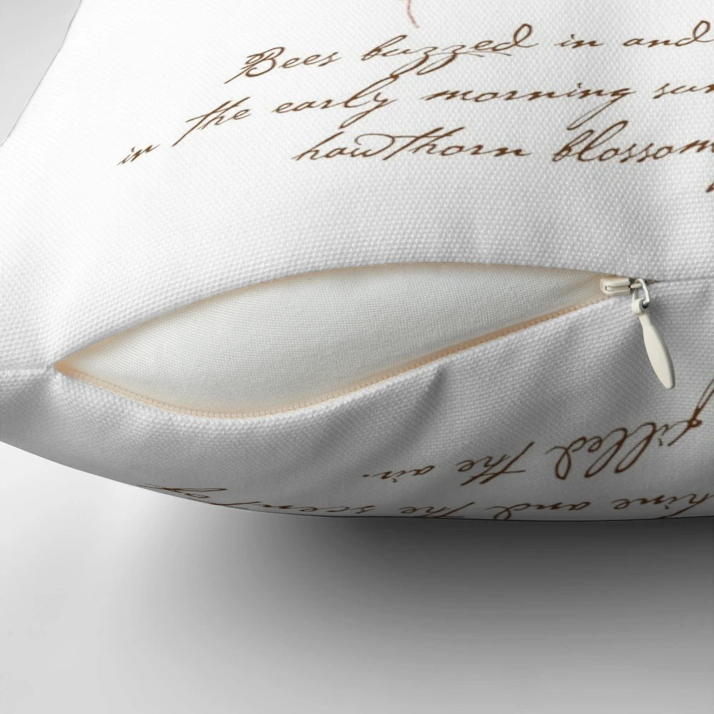 Cozy pillow featuring artwork inspired by the quintessential British countryside of Brambly Hedge